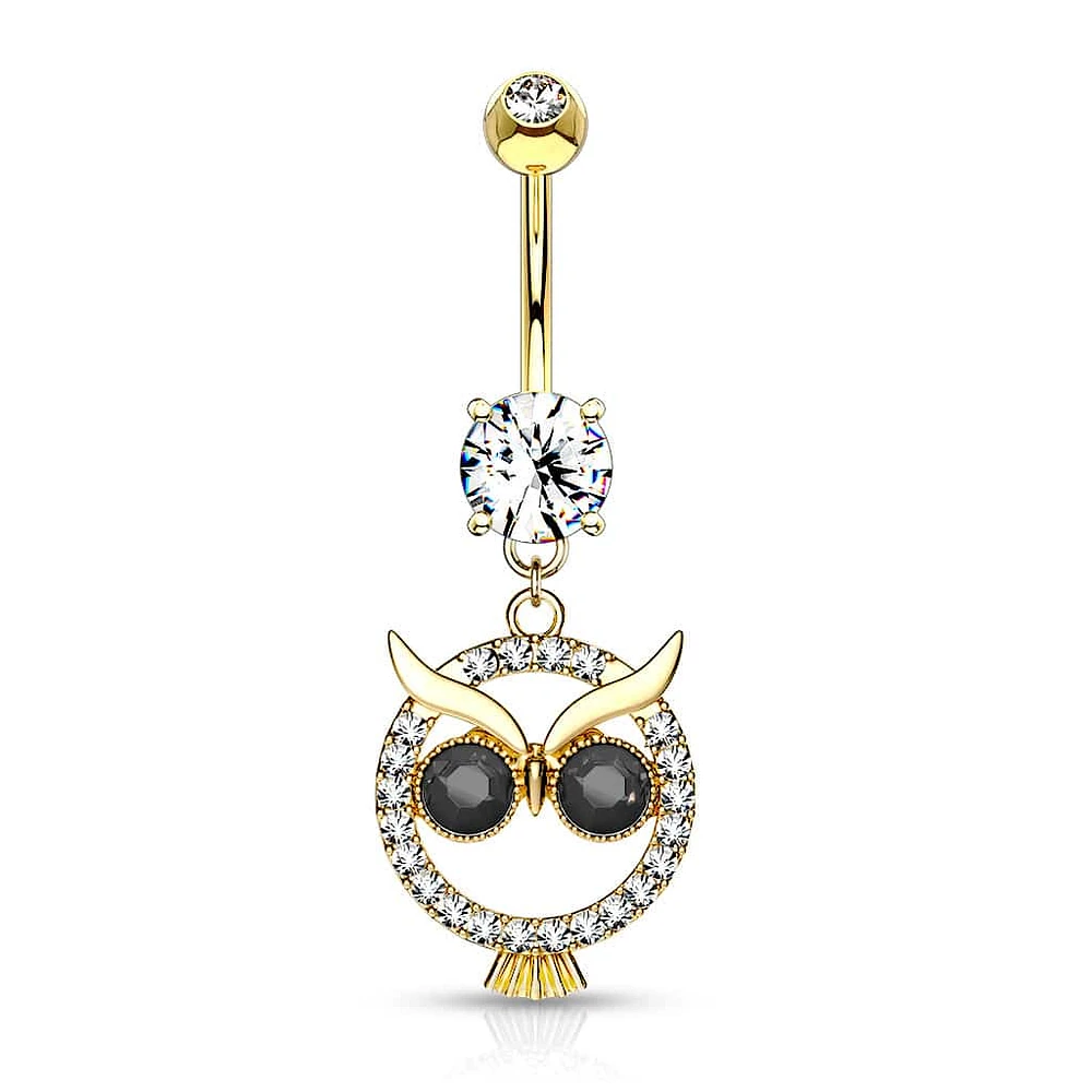 Circle Owl Navel Dangle 14g