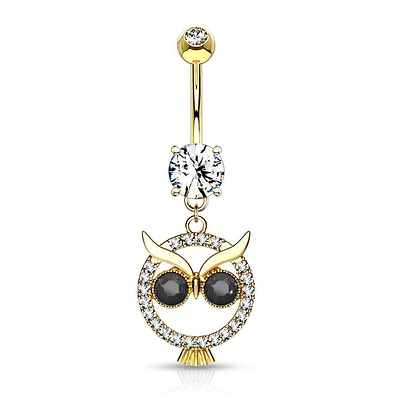 Circle Owl Navel Dangle 14g
