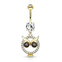 Circle Owl Navel Dangle 14g