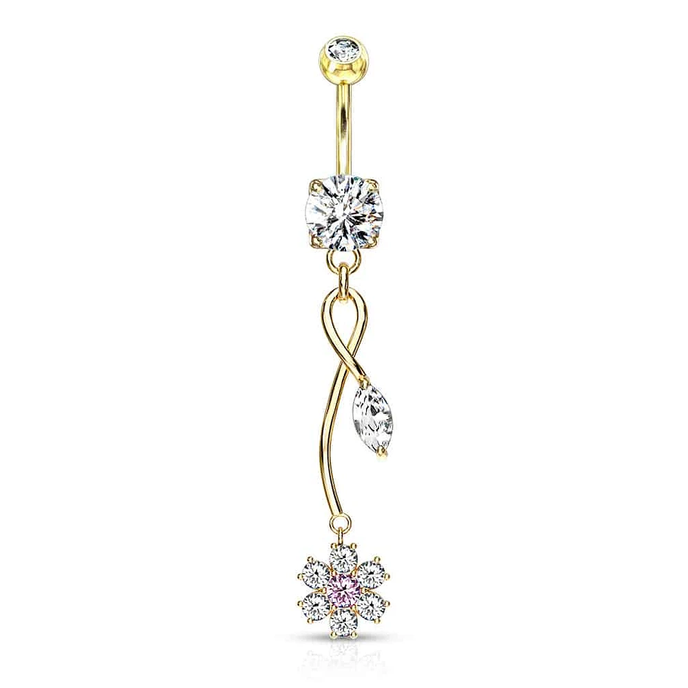 Flower Vine Navel Dangle 14g