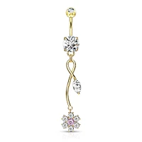 Flower Vine Navel Dangle 14g