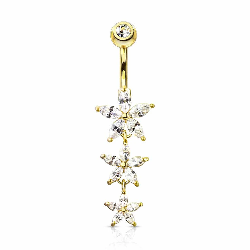 Claw-Set Lily Navel Dangle 14g