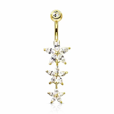 Claw-Set Lily Navel Dangle 14g
