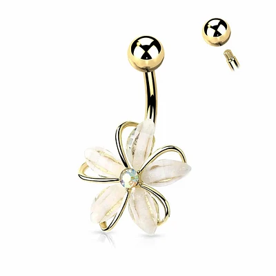Wrapped Flower Navel Barbell 14g