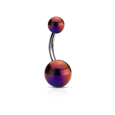 Coloured Pearl Lucite Navel Barbell 14g