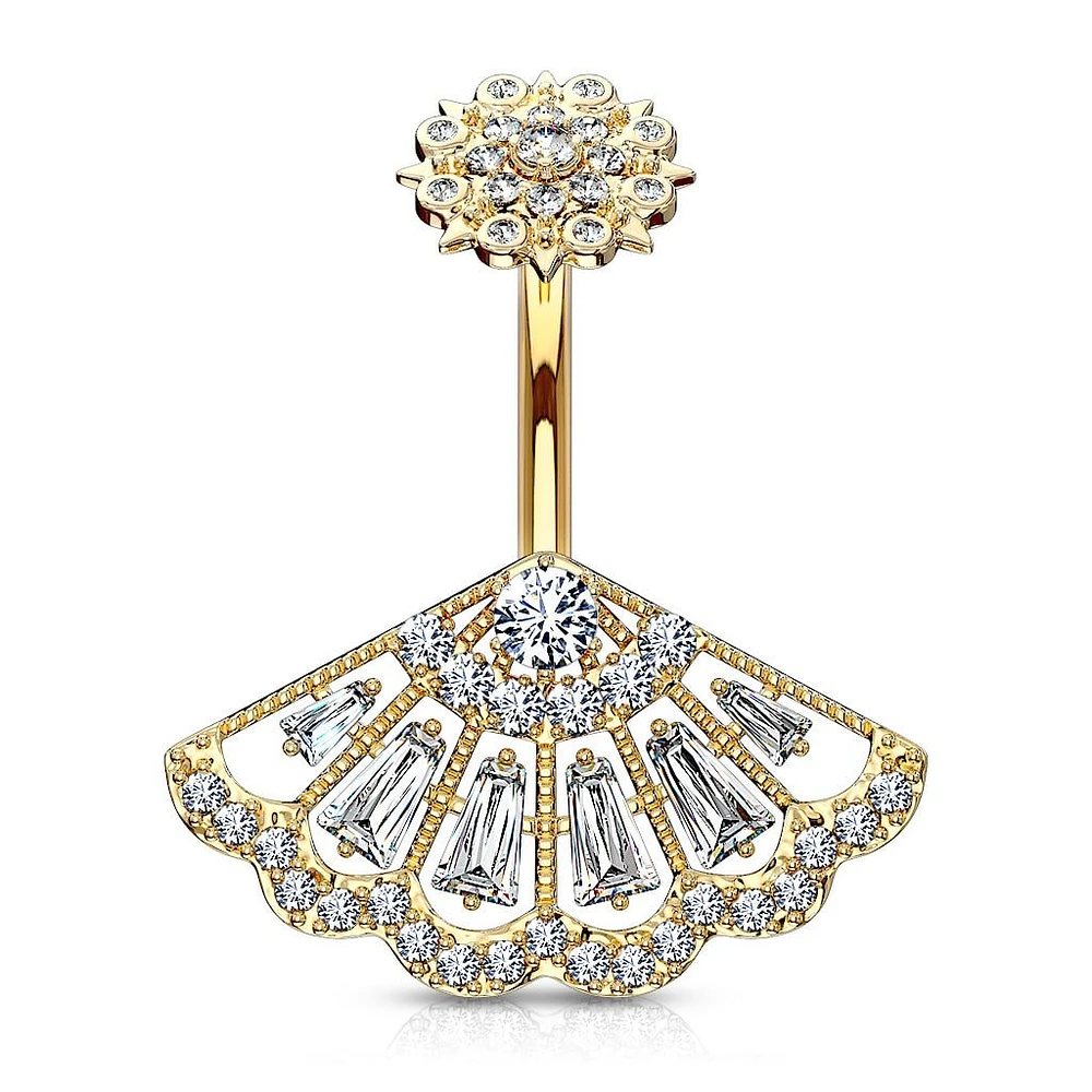 Lacy Fan Navel Barbell 14g