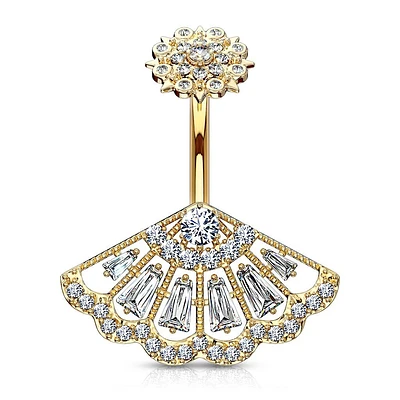 Lacy Fan Navel Barbell 14g