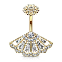 Lacy Fan Navel Barbell 14g