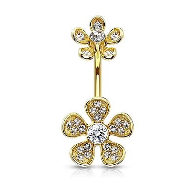 Groovy Flower Navel Barbell 14g