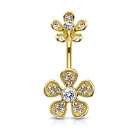 Groovy Flower Navel Barbell 14g
