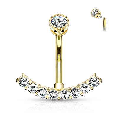 Crystal Curve Navel Barbell 14g