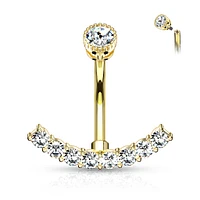 Crystal Curve Navel Barbell 14g