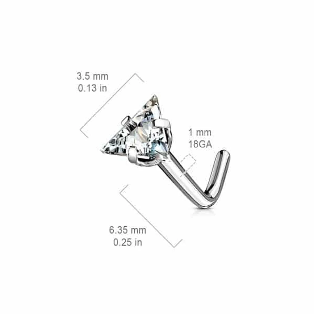 PREMIUM Surgical Steel Claw-Set Triangle Nose Pin 18g