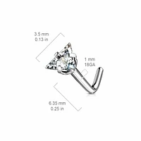 PREMIUM Surgical Steel Claw-Set Triangle Nose Pin 18g