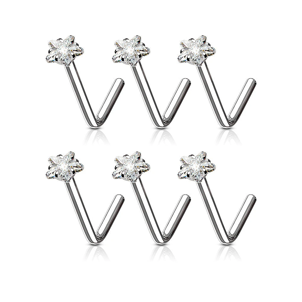 PREMIUM Star Claw-Set Crystal Nose Pin 18g