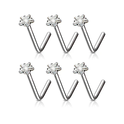 PREMIUM Star Claw-Set Crystal Nose Pin 18g