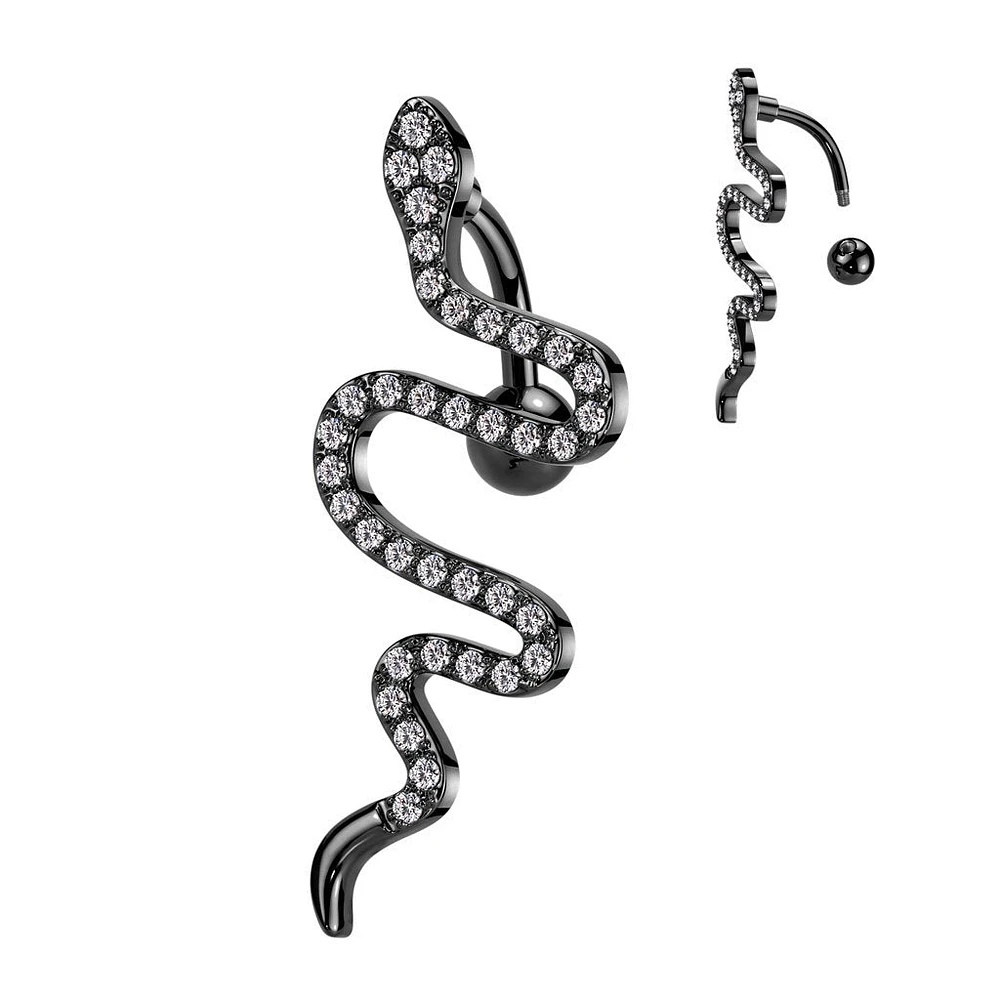 Snake Inverted Navel Barbell 14g