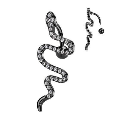 Snake Inverted Navel Barbell 14g