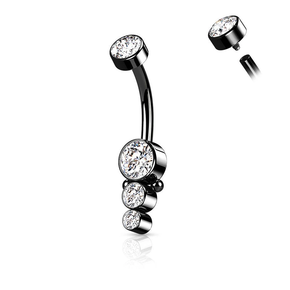 PREMIUM Dotwork Line Navel Barbell 14g