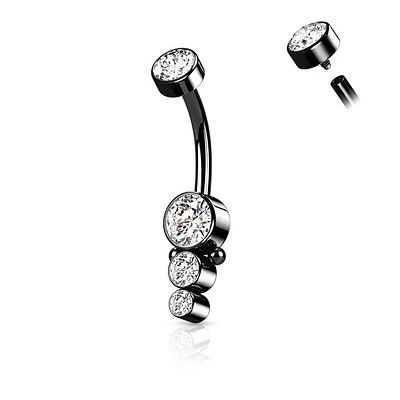 PREMIUM Dotwork Line Navel Barbell 14g