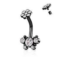 PREMIUM Dotwork Butterfly Navel Barbell 14g