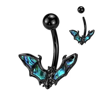 Abalone Bat Navel Barbell 14g