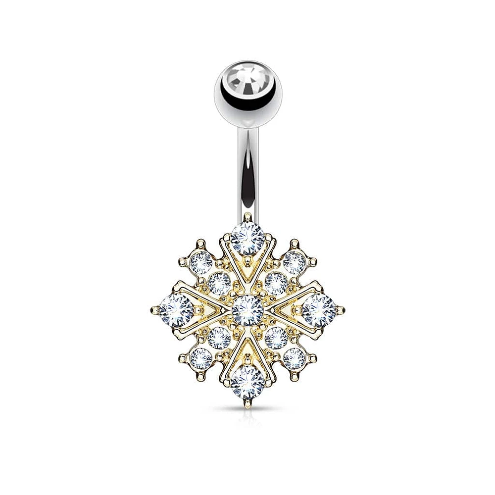 Snowflake Navel Barbell 14g