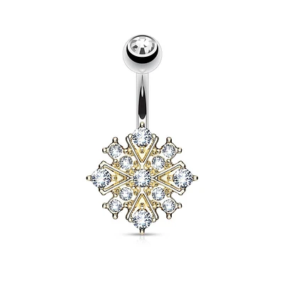 Snowflake Navel Barbell 14g