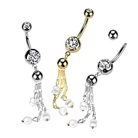 Pearl Droplet Navel Dangle 14g