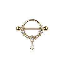Crystal Dangle Nipple Shield 14g