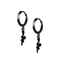 Snake Dangle Rounded Cuff Earrings
