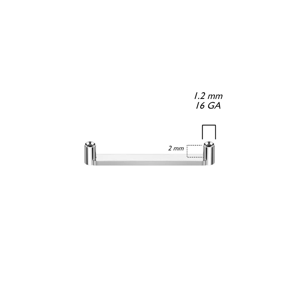 Surgical Steel Internally Threaded Surface Barbell 16g