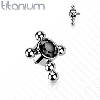 PREMIUM Crystal + Dotwork Cross Microdermal Top