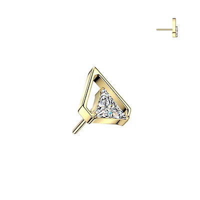 PREMIUM Titanium Crystal Arrowhead Luxe Threadless Top
