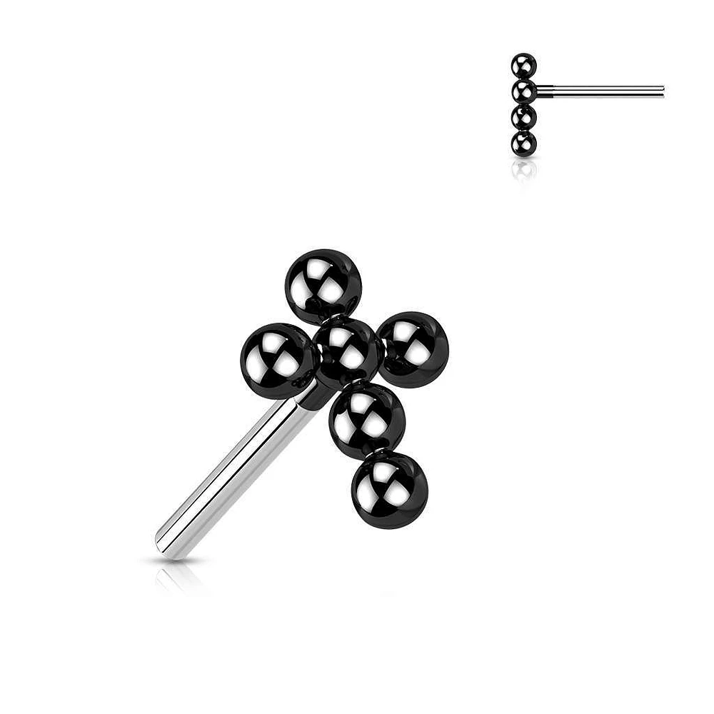 PREMIUM Titanium Dotwork Cross Fancy Threadless Top