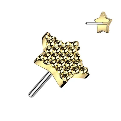 PREMIUM Titanium Textured Star Fancy Threadless Top