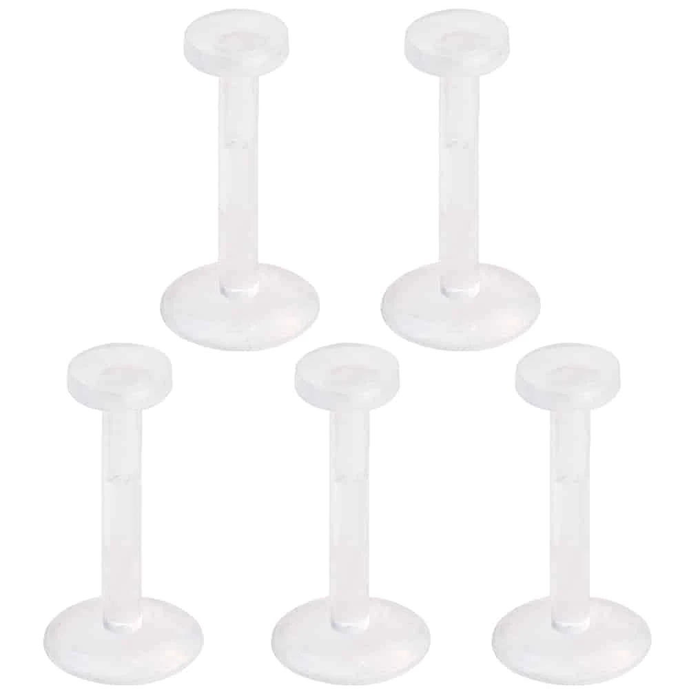 Flesh Tone Lucite Push-In Flat Back Retainer 16g
