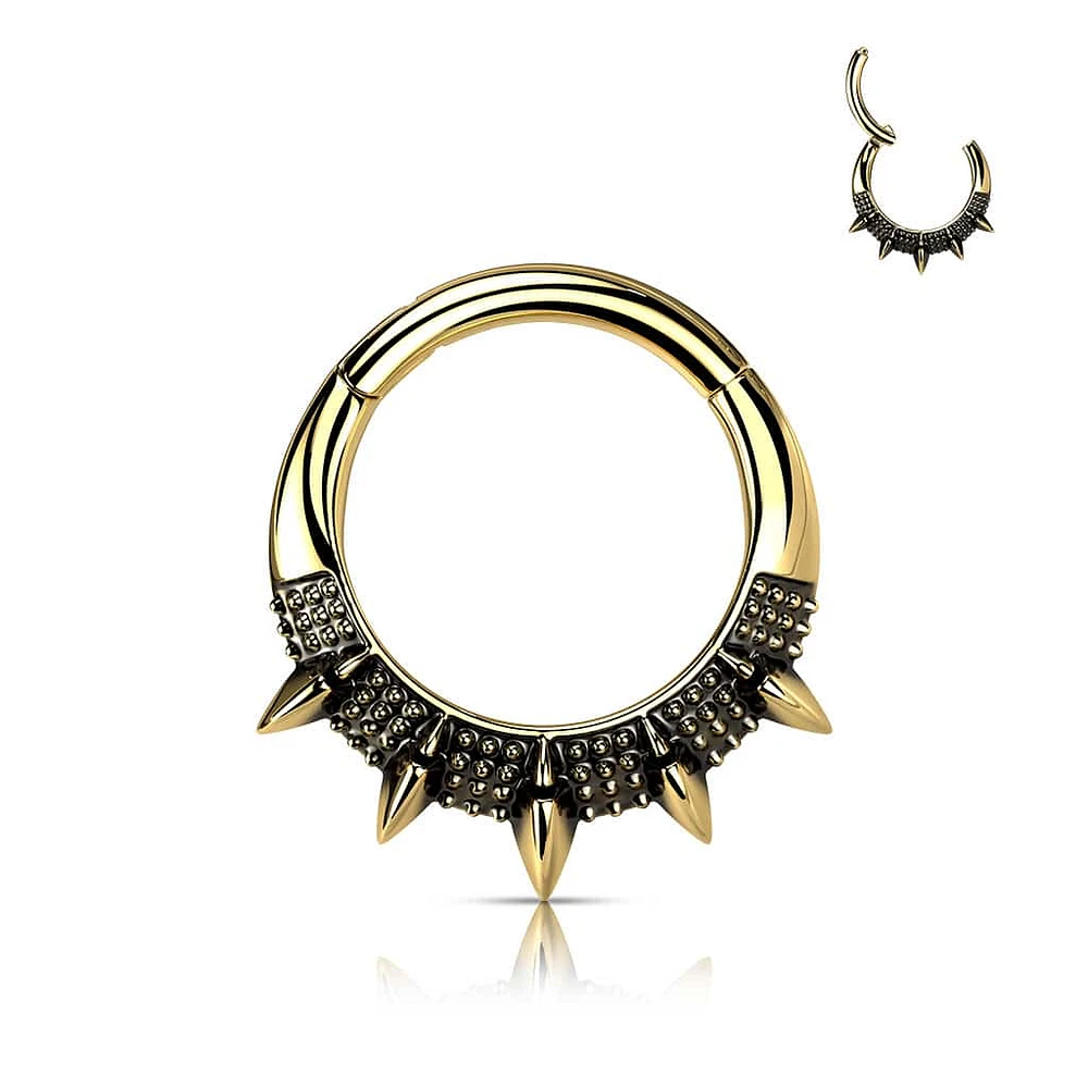 PREMIUM Tribal Spikes Segment Ring 16g