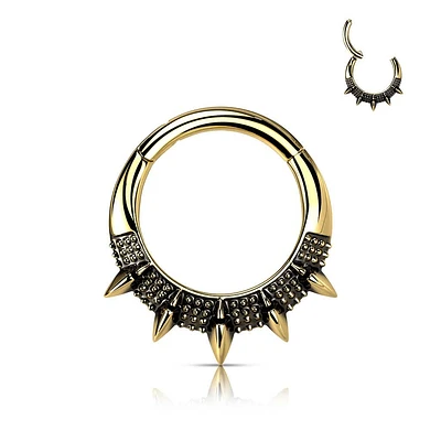 PREMIUM Tribal Spikes Segment Ring 16g
