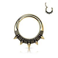 PREMIUM Tribal Spikes Segment Ring 16g