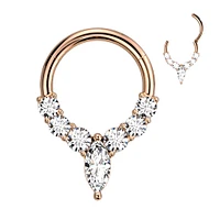 PREMIUM Pointed Jewel Segment Ring 16g