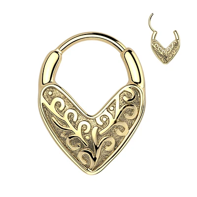 PREMIUM Ornate Filigree Hinged Segment Ring 16g