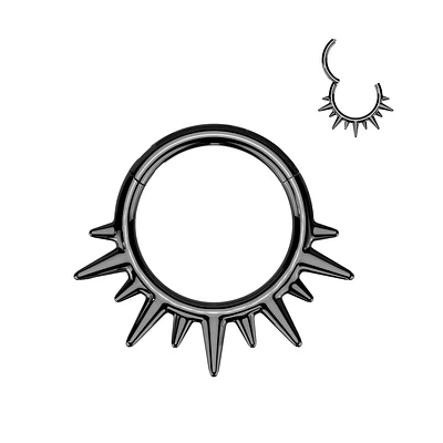PREMIUM Alternating Spikes Hinged Segment Ring 16g