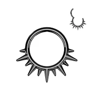 PREMIUM Alternating Spikes Hinged Segment Ring 16g