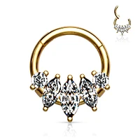 PREMIUM Claw-Set Oval Crystal Segment Ring 16g