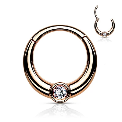 PREMIUM Large Crystal Hinged Segment Ring 16g