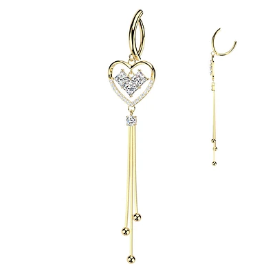 PREMIUM Floating Heart Dangle Clicker 14g
