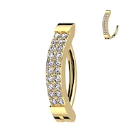 Double Row Claw-Set Crystal Clicker 14g