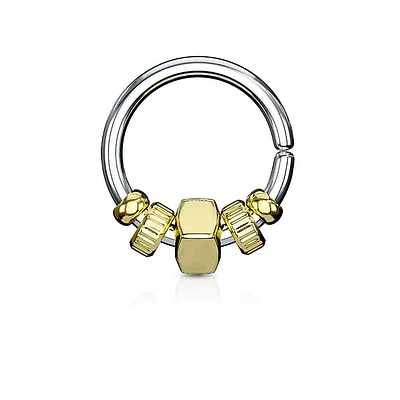 Detailed Beads Bendable Ring 16g