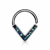 V-Shaped Opal Bendable Ring 16g